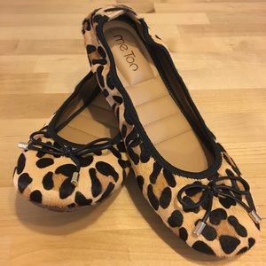 Calf Hair Leopard Print Ballet Flats